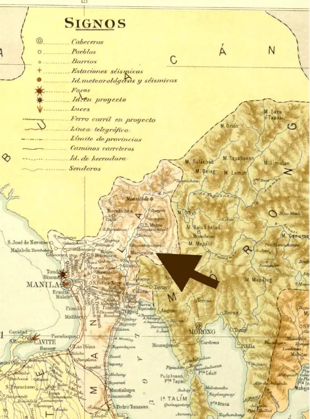 Mariquina in 1899 map of Manila 